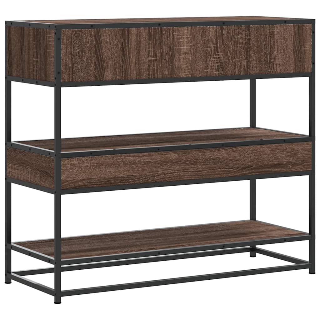 vidaXL Măsuță consolă, stejar maro, 90x35x80 cm, lemn prelucrat vidaXL Măsuță consolă, stejar maro, 90x35x80 cm, lemn prelucrat