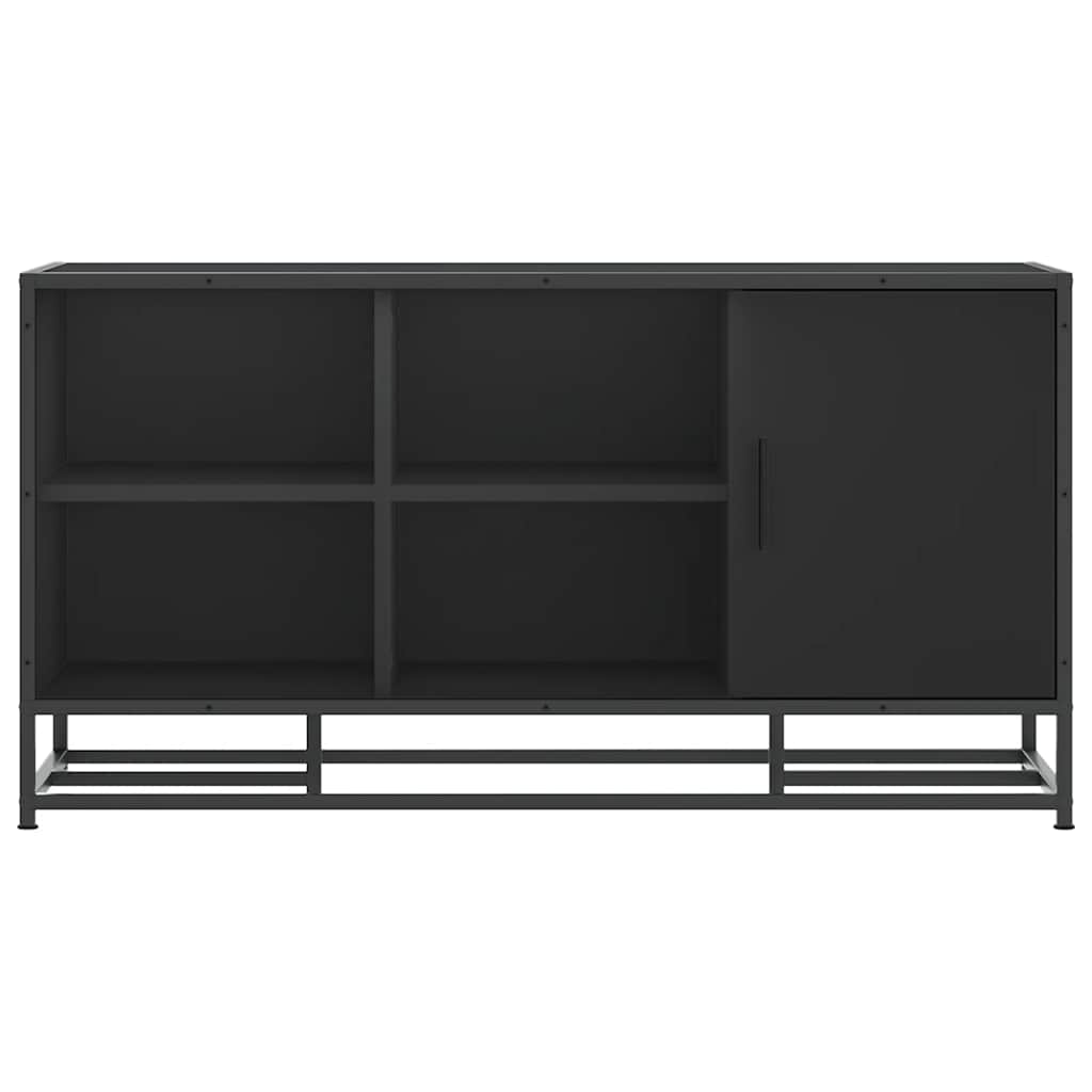 vidaXL Bancă de pantofi neagră 100x40x53,5 cm lemn și metal prelucrat