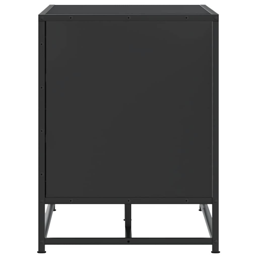 vidaXL Bancă de pantofi neagră 100x40x53,5 cm lemn și metal prelucrat