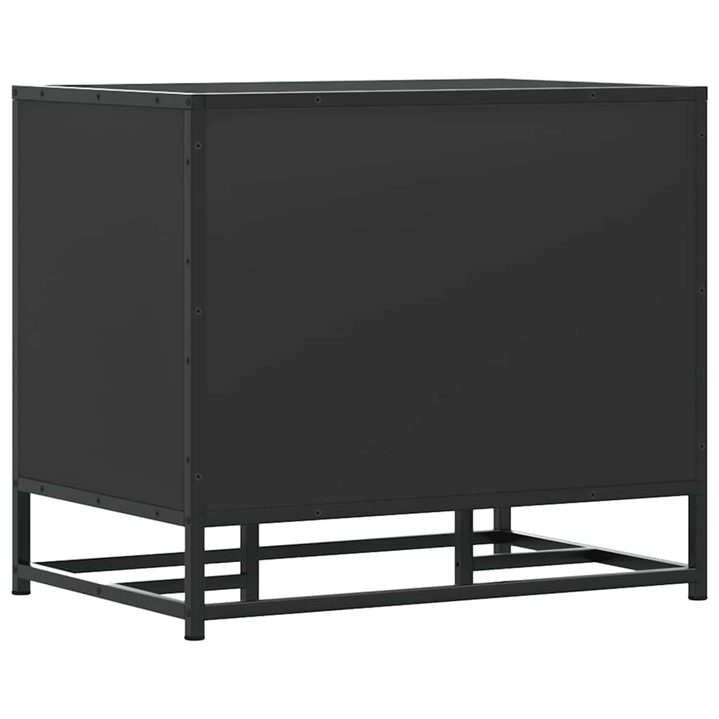 vidaXL Bancă de pantofi neagră 60x40x53,5 cm lemn și metal prelucrat vidaXL Bancă de pantofi neagră 60x40x53,5 cm lemn și metal prelucrat