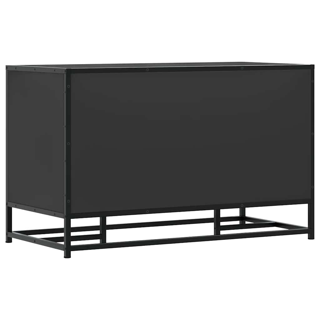 vidaXL Bancă de pantofi neagră 84x40x53,5 cm lemn și metal prelucrat vidaXL Bancă de pantofi neagră 84x40x53,5 cm lemn și metal prelucrat