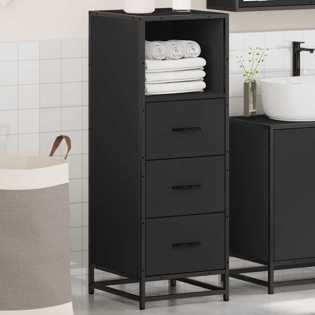 vidaXL Dulap de baie negru 35x37,5x100 cm lemn prelucrat