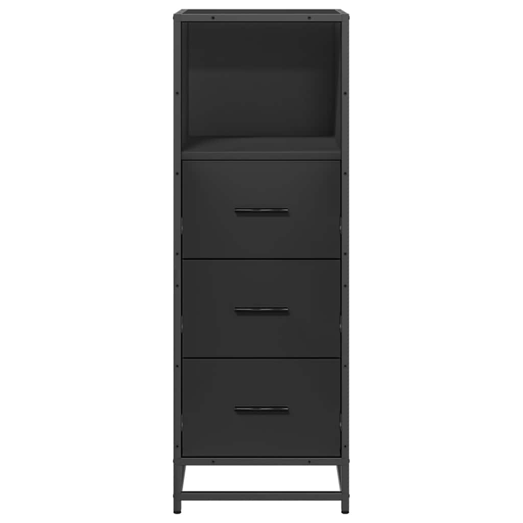 vidaXL Dulap de baie negru 35x37,5x100 cm lemn prelucrat