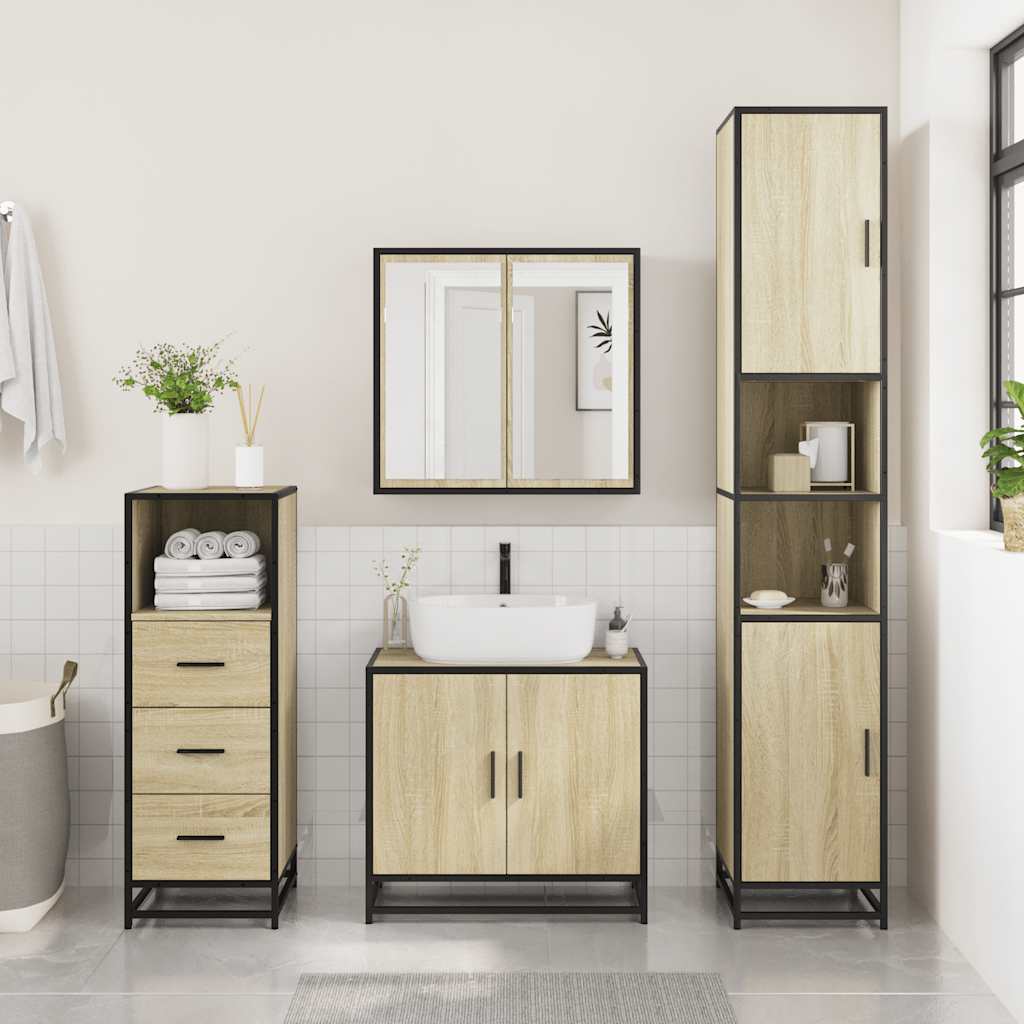 vidaXL Dulap de baie stejar Sonoma 35x37,5x100 cm lemn prelucrat vidaXL Dulap de baie stejar Sonoma 35x37,5x100 cm lemn prelucrat