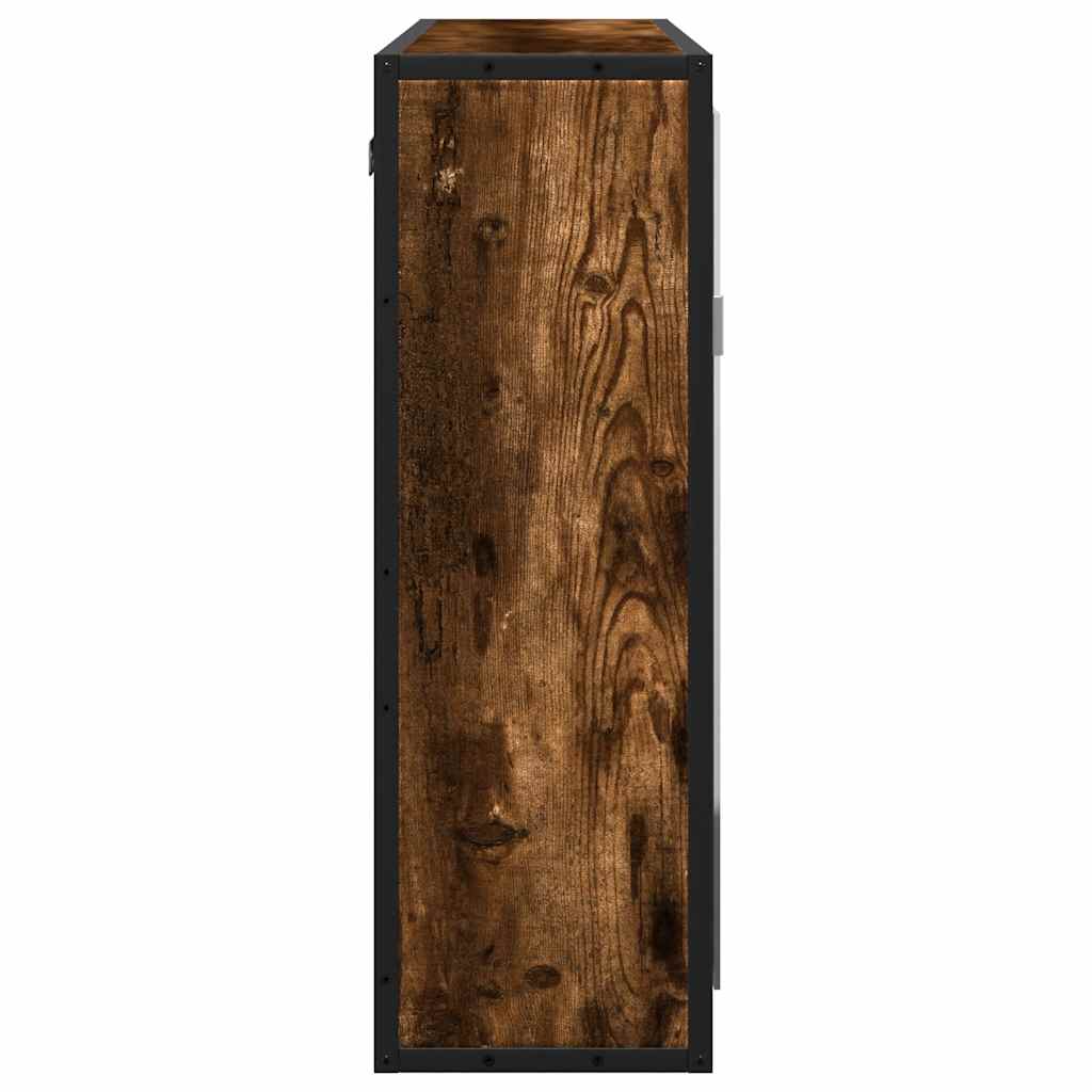 vidaXL Dulap baie cu oglindă stejar fumuriu 65x20x60 cm lemn compozit vidaXL Dulap baie cu oglindă stejar fumuriu 65x20x60 cm lemn compozit