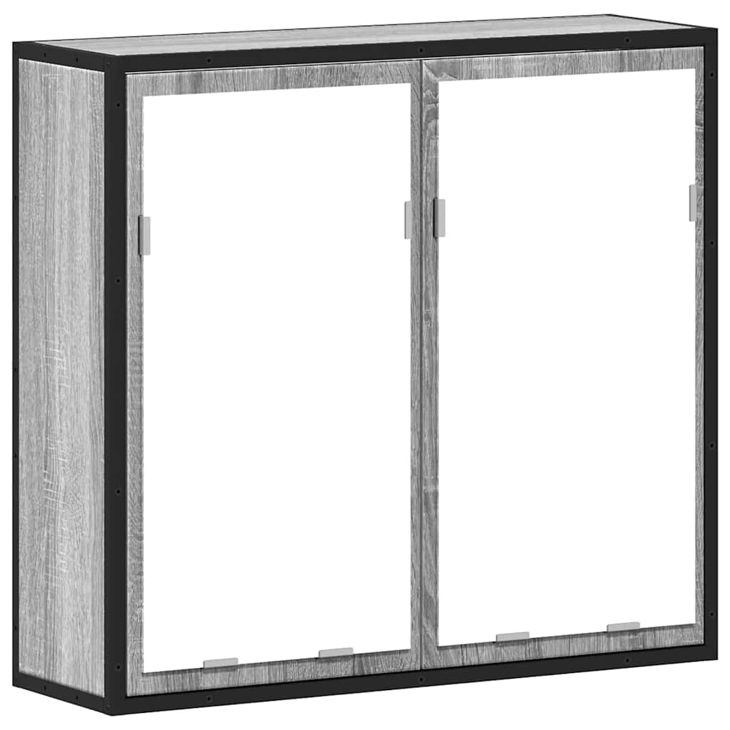 vidaXL Dulap de baie cu oglindă gri sonoma 65x20x60 cm lemn compozit vidaXL Dulap de baie cu oglindă gri sonoma 65x20x60 cm lemn compozit