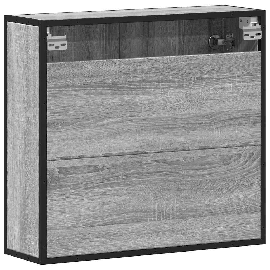 vidaXL Dulap de baie cu oglindă gri sonoma 65x20x60 cm lemn compozit vidaXL Dulap de baie cu oglindă gri sonoma 65x20x60 cm lemn compozit