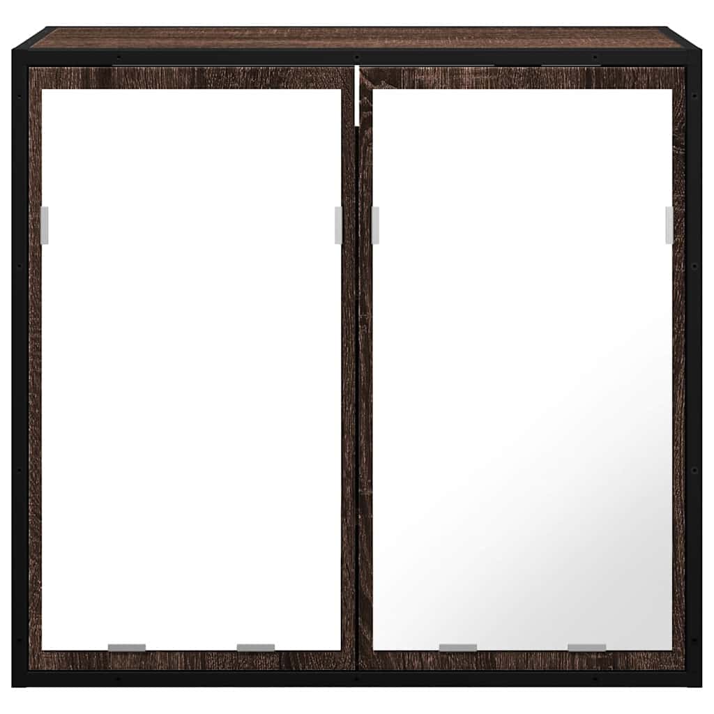 vidaXL Dulap de baie cu oglindă stejar maro 65x20x60 cm lemn compozit vidaXL Dulap de baie cu oglindă stejar maro 65x20x60 cm lemn compozit