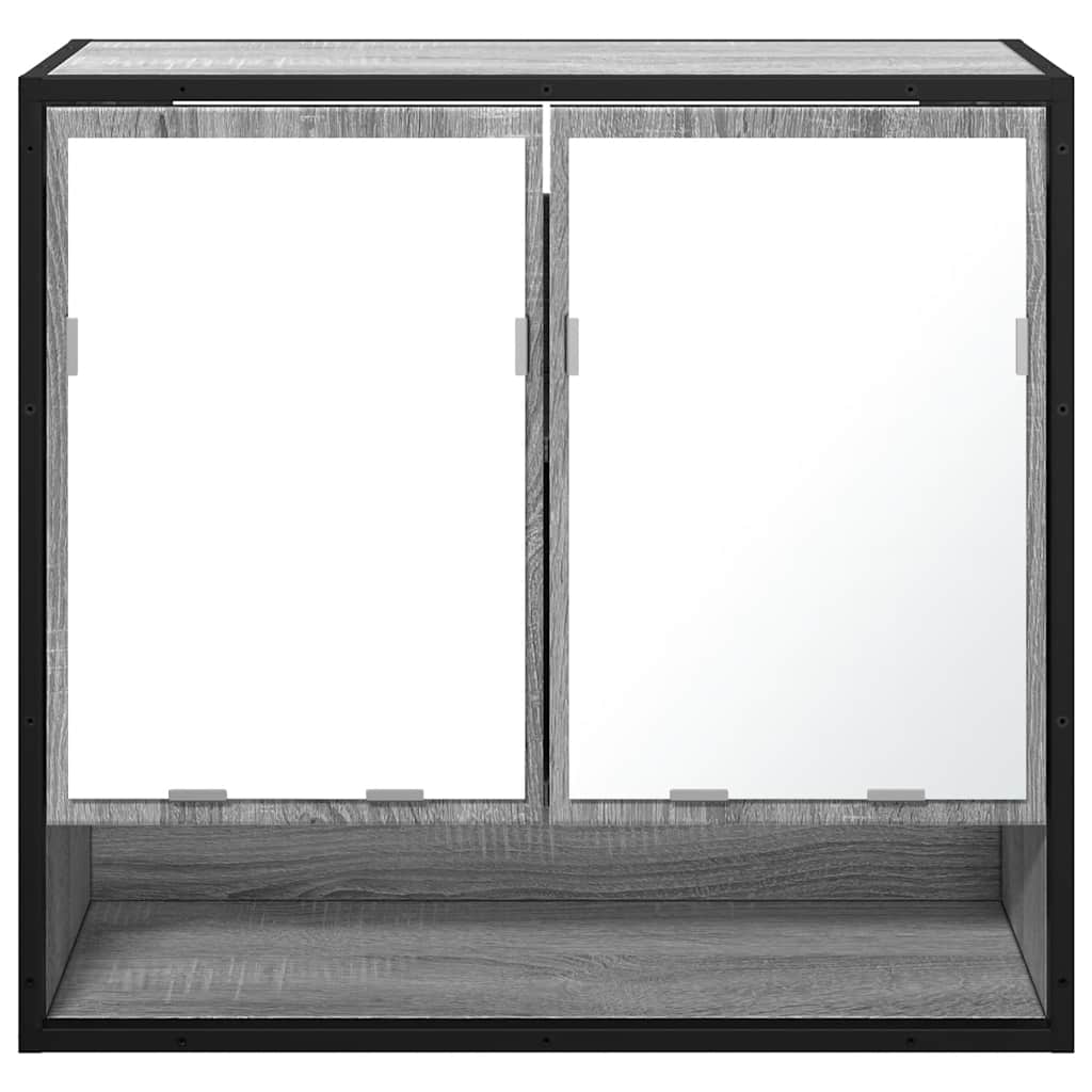 vidaXL Dulap de baie cu oglindă gri sonoma 65x20x60 cm lemn compozit