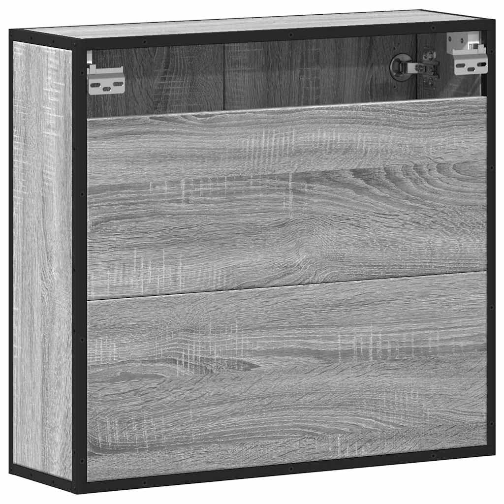 vidaXL Dulap de baie cu oglindă gri sonoma 65x20x60 cm lemn compozit