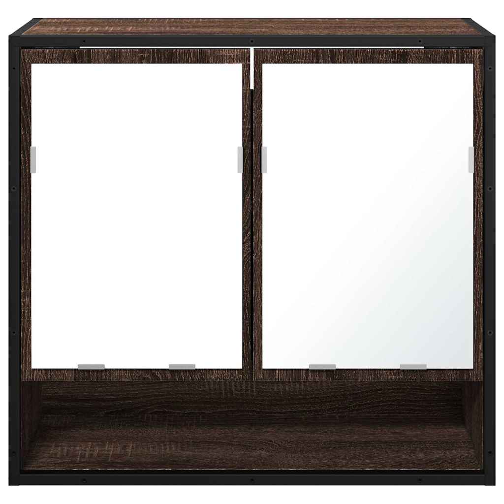 vidaXL Dulap de baie cu oglindă stejar maro 65x20x60 cm lemn compozit vidaXL Dulap de baie cu oglindă stejar maro 65x20x60 cm lemn compozit