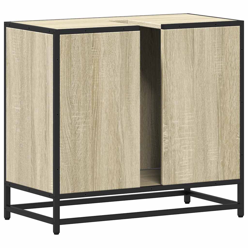 vidaXL Dulap de chiuvetă baie stejar sonoma 65x33x60 cm lemn prelucrat vidaXL Dulap de chiuvetă baie stejar sonoma 65x33x60 cm lemn prelucrat