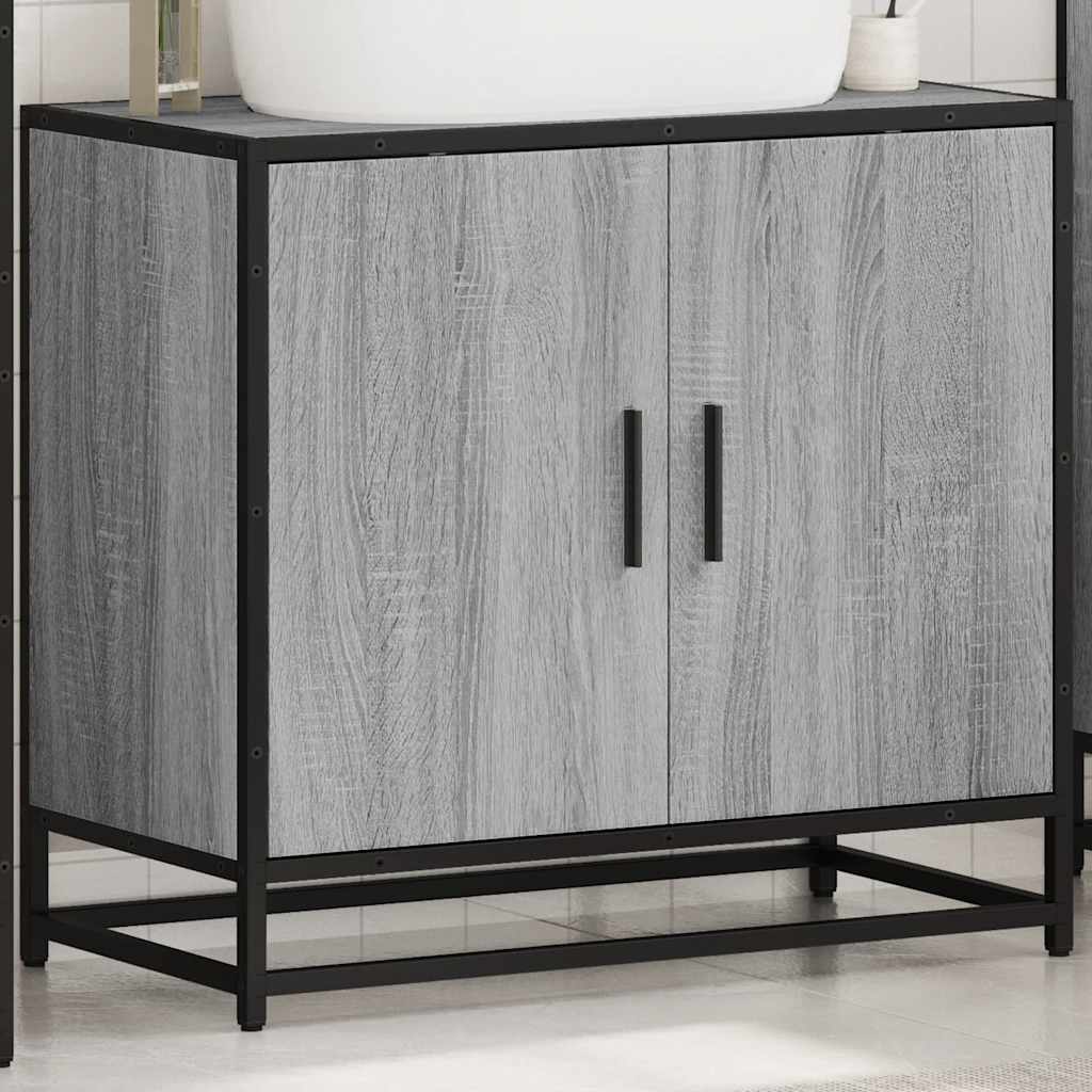 vidaXL Dulap pentru chiuvetă de baie gri Sonoma 65x33x60 cm lemn vidaXL Dulap pentru chiuvetă de baie gri Sonoma 65x33x60 cm lemn