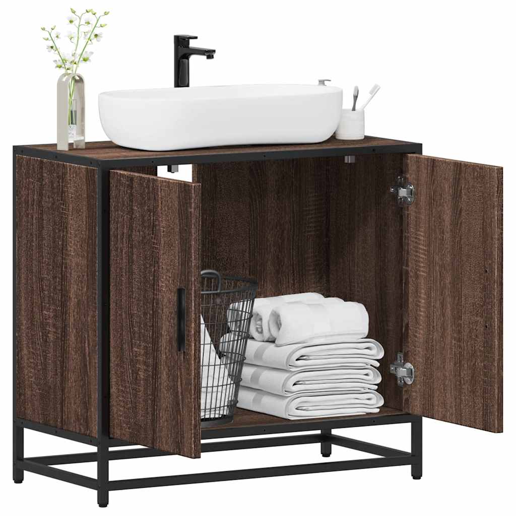 vidaXL Dulap pentru chiuvetă de baie stejar maro 65x33x60 cm lemn vidaXL Dulap pentru chiuvetă de baie stejar maro 65x33x60 cm lemn