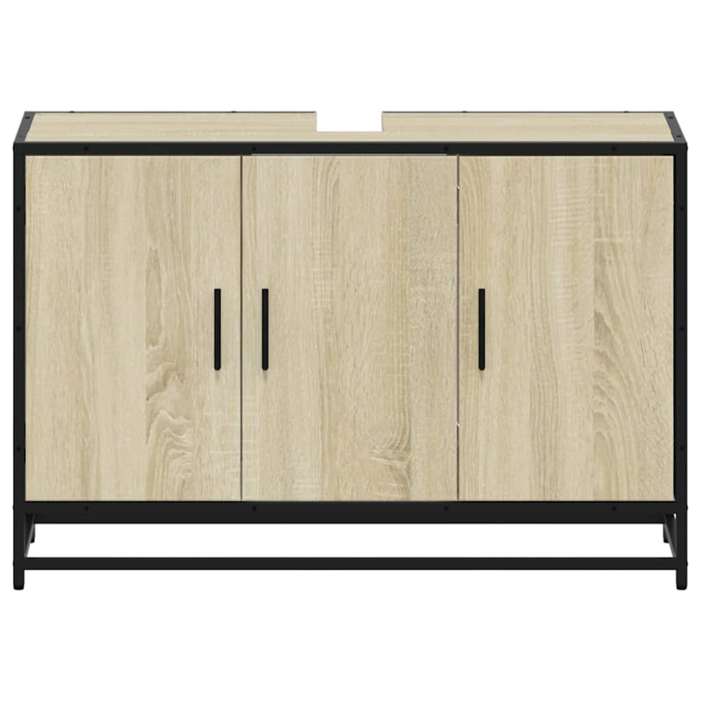 vidaXL Dulap pentru chiuveta de baie stejar Sonoma 90x33x60 cm lemn vidaXL Dulap pentru chiuveta de baie stejar Sonoma 90x33x60 cm lemn