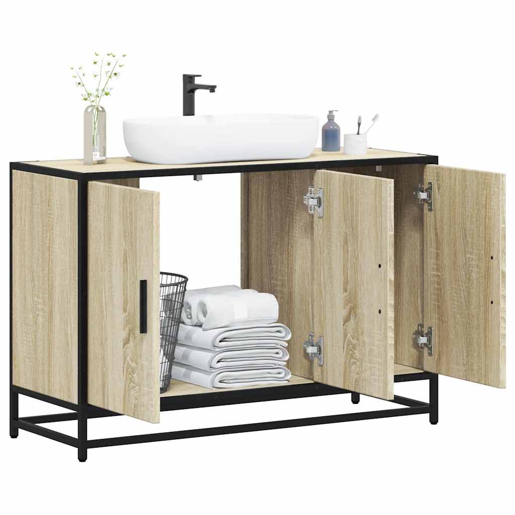 vidaXL Dulap pentru chiuveta de baie stejar Sonoma 90x33x60 cm lemn vidaXL Dulap pentru chiuveta de baie stejar Sonoma 90x33x60 cm lemn
