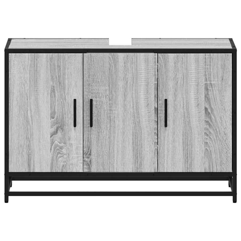 vidaXL Dulap pentru chiuvetă de baie gri Sonoma 90x33x60 cm lemn vidaXL Dulap pentru chiuvetă de baie gri Sonoma 90x33x60 cm lemn