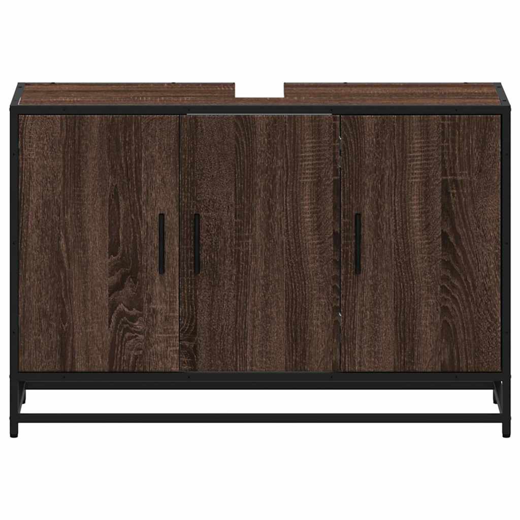 vidaXL Dulap pentru chiuvetă de baie stejar maro 90x33x60 cm lemn vidaXL Dulap pentru chiuvetă de baie stejar maro 90x33x60 cm lemn