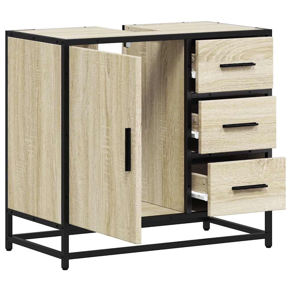 vidaXL Dulap de chiuvetă baie stejar sonoma 65x33x60 cm lemn prelucrat vidaXL Dulap de chiuvetă baie stejar sonoma 65x33x60 cm lemn prelucrat