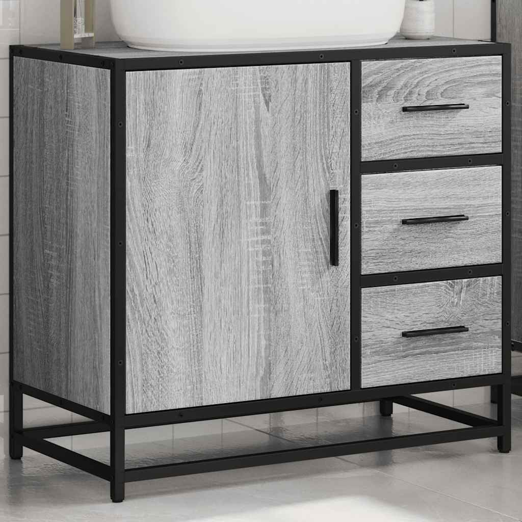 vidaXL Dulap pentru chiuvetă de baie gri Sonoma 65x33x60 cm lemn vidaXL Dulap pentru chiuvetă de baie gri Sonoma 65x33x60 cm lemn