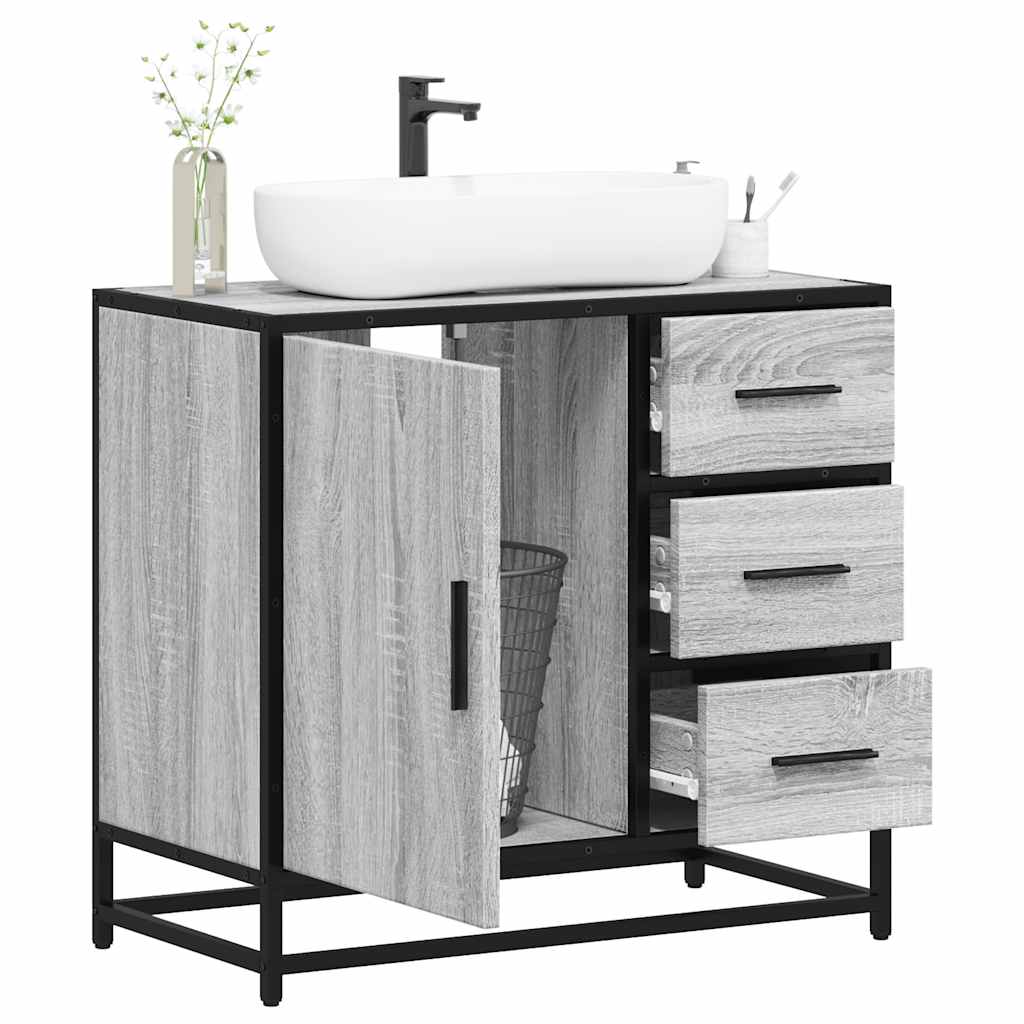 vidaXL Dulap pentru chiuvetă de baie gri Sonoma 65x33x60 cm lemn vidaXL Dulap pentru chiuvetă de baie gri Sonoma 65x33x60 cm lemn