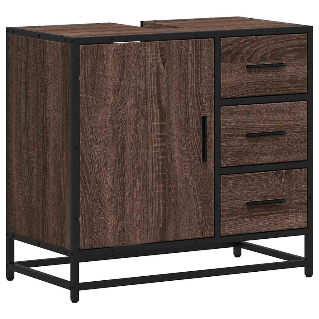 vidaXL Dulap pentru chiuvetă de baie stejar maro 65x33x60 cm lemn vidaXL Dulap pentru chiuvetă de baie stejar maro 65x33x60 cm lemn