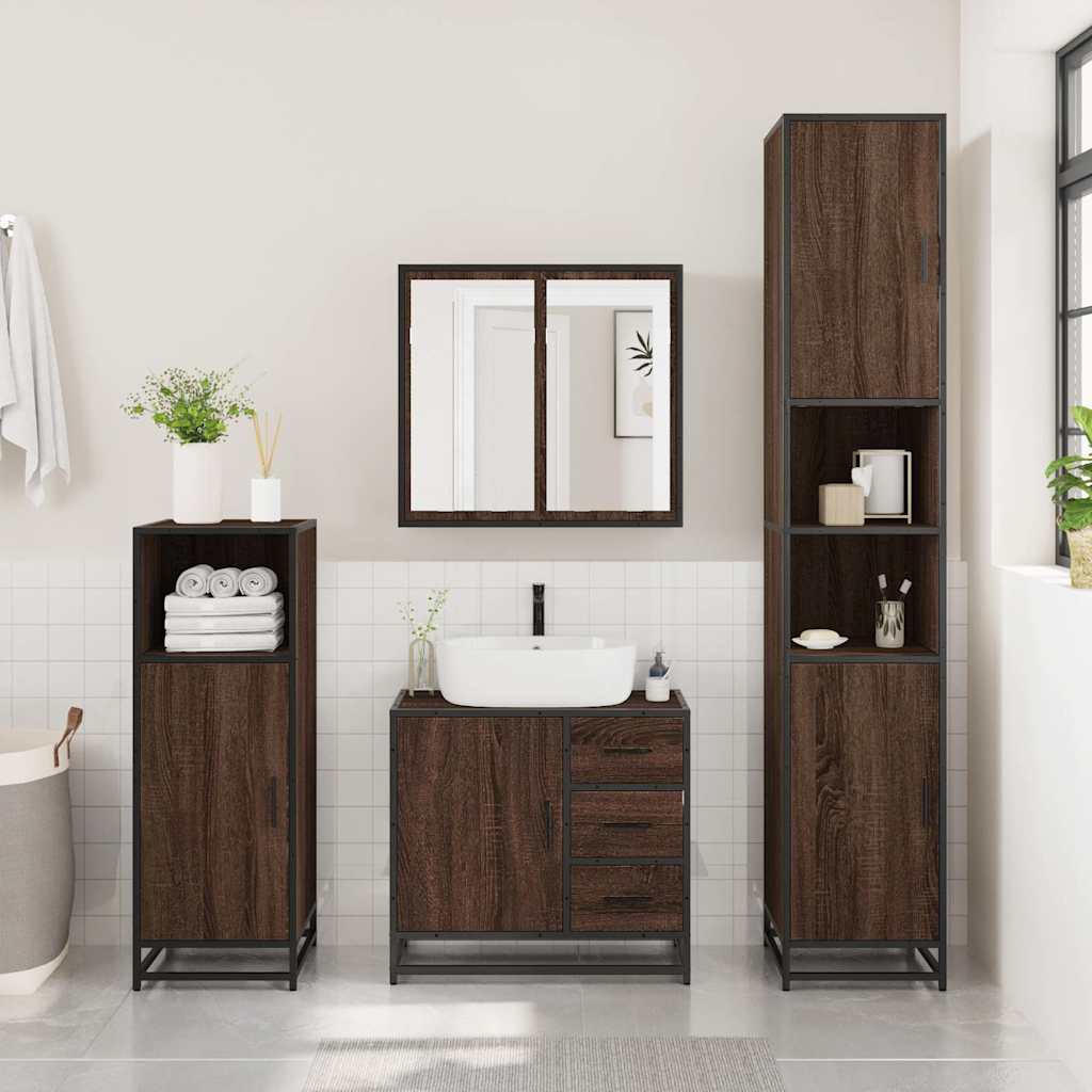 vidaXL Dulap pentru chiuvetă de baie stejar maro 65x33x60 cm lemn vidaXL Dulap pentru chiuvetă de baie stejar maro 65x33x60 cm lemn