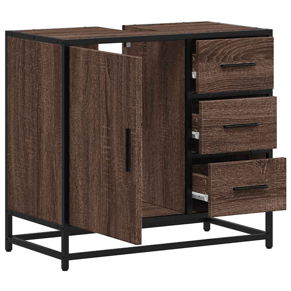 vidaXL Dulap pentru chiuvetă de baie stejar maro 65x33x60 cm lemn vidaXL Dulap pentru chiuvetă de baie stejar maro 65x33x60 cm lemn