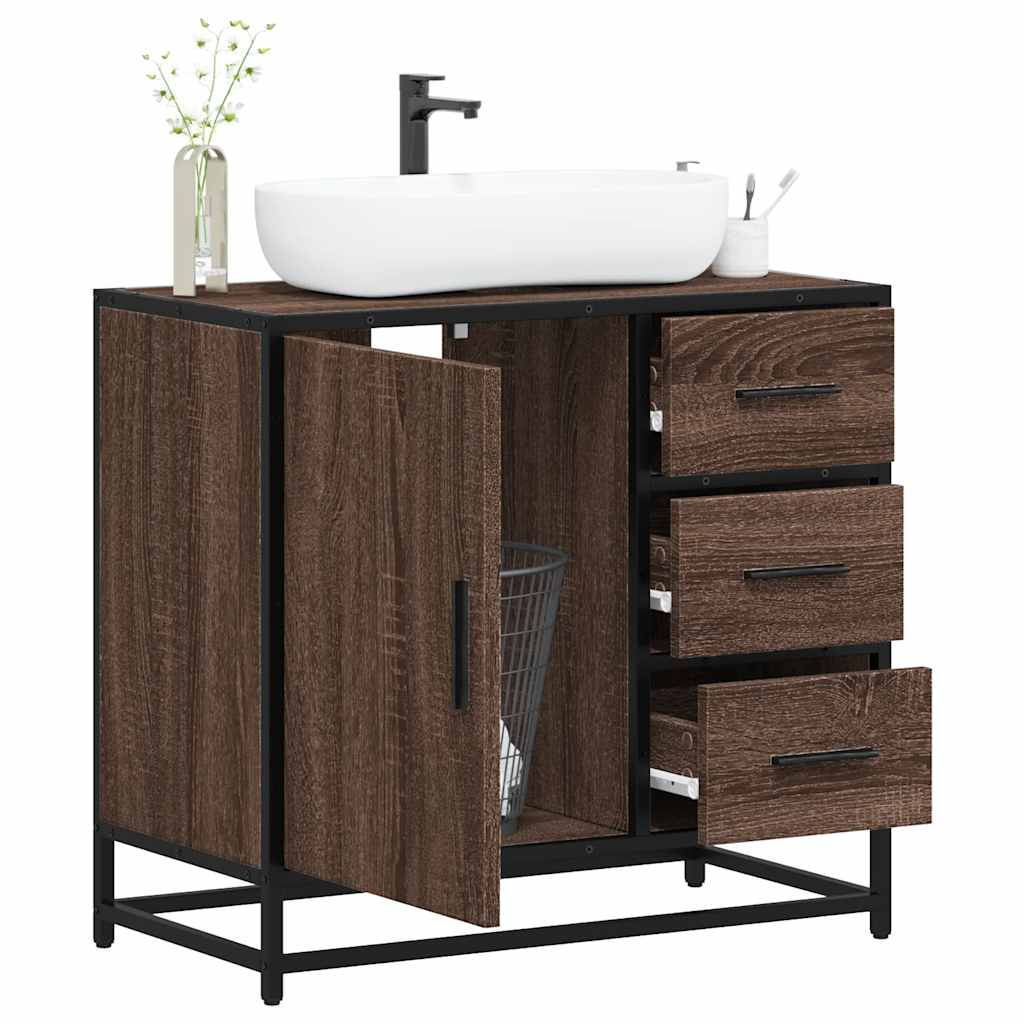 vidaXL Dulap pentru chiuvetă de baie stejar maro 65x33x60 cm lemn vidaXL Dulap pentru chiuvetă de baie stejar maro 65x33x60 cm lemn