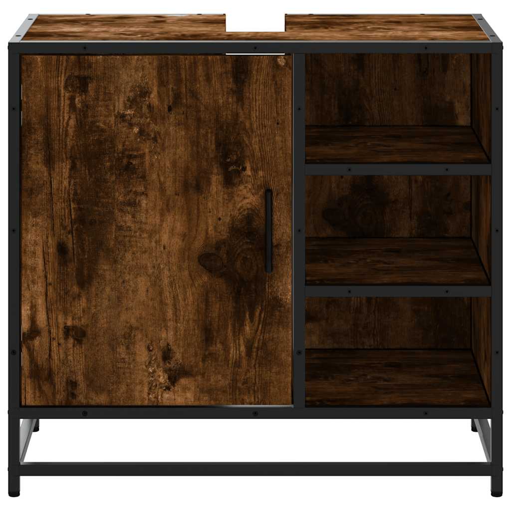 vidaXL Dulap pentru chiuvetă de baie stejar afumat 65x33x60 cm lemn vidaXL Dulap pentru chiuvetă de baie stejar afumat 65x33x60 cm lemn