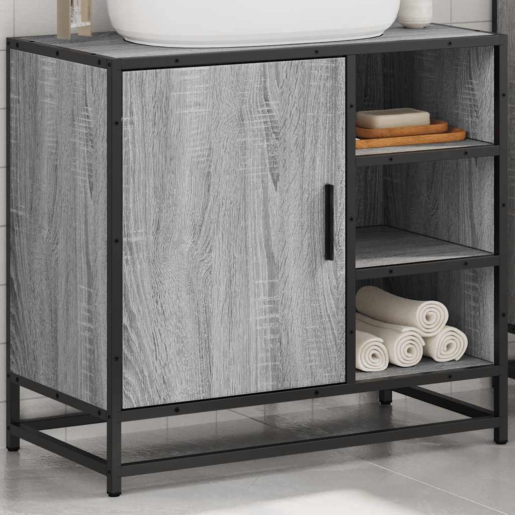 vidaXL Dulap pentru chiuvetă de baie gri Sonoma 65x33x60 cm lemn vidaXL Dulap pentru chiuvetă de baie gri Sonoma 65x33x60 cm lemn