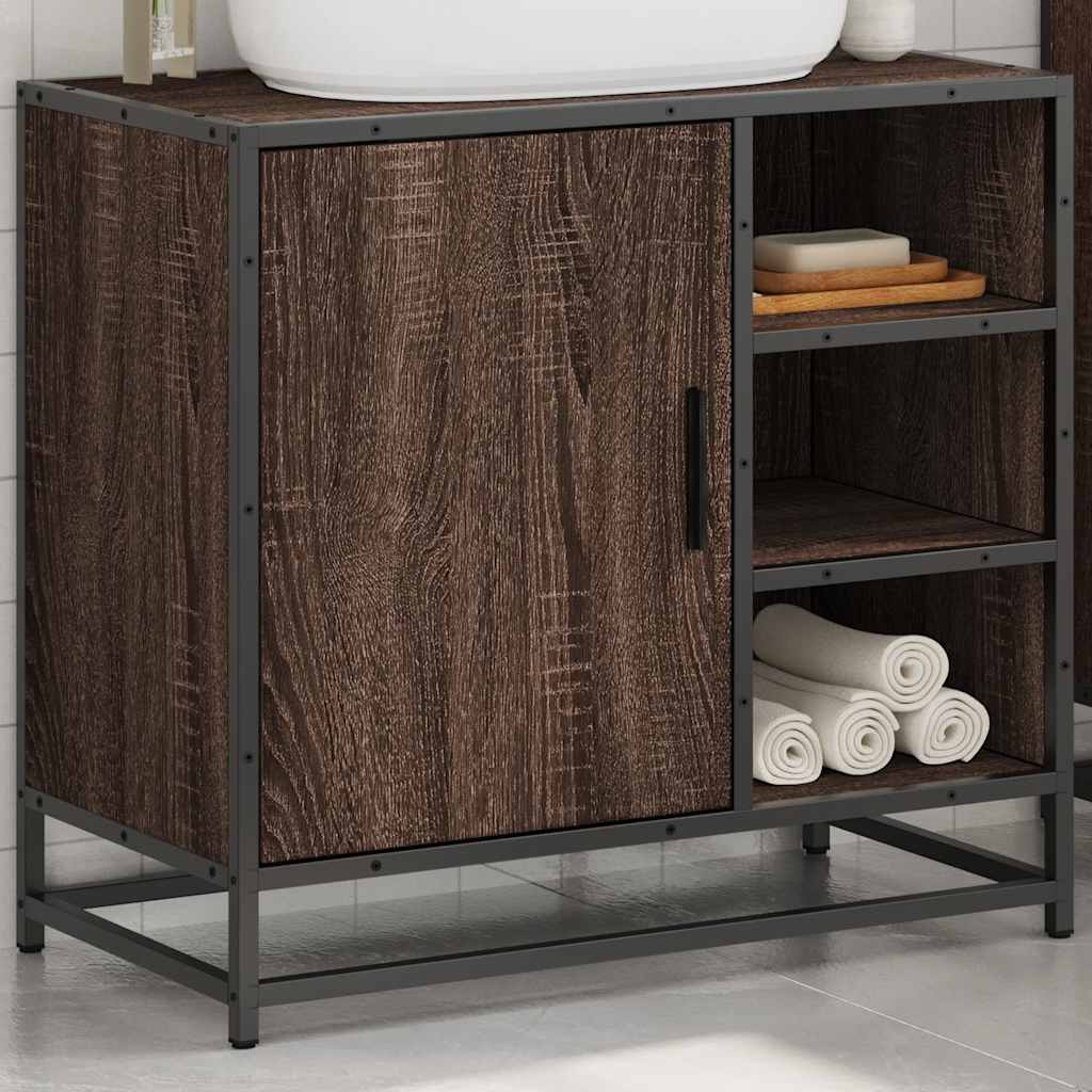 vidaXL Dulap pentru chiuvetă de baie stejar maro 65x33x60 cm lemn vidaXL Dulap pentru chiuvetă de baie stejar maro 65x33x60 cm lemn