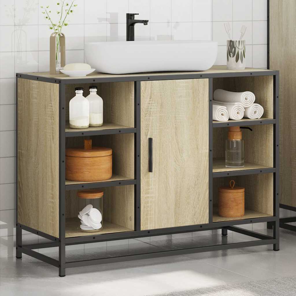 vidaXL Dulap chiuveta de baie, stejar sonoma, 80x33x60cm lemn compozit