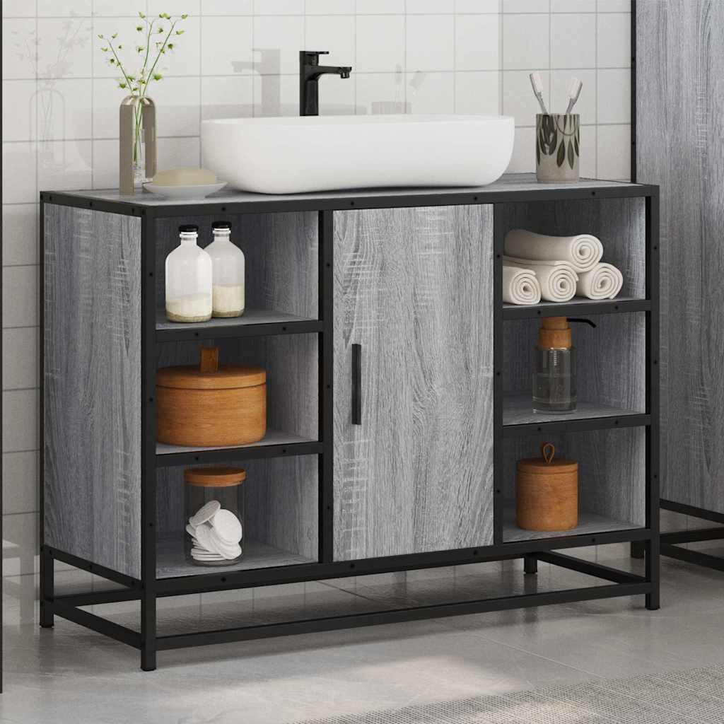 vidaXL Dulap chiuveta de baie, gri sonoma, 80x33x60 cm, lemn compozit vidaXL Dulap chiuveta de baie, gri sonoma, 80x33x60 cm, lemn compozit