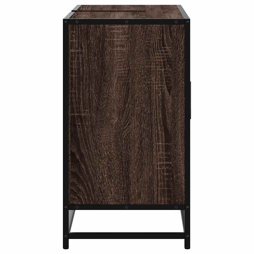 vidaXL Dulap chiuveta de baie, stejar maro, 80x33x60 cm, lemn compozit