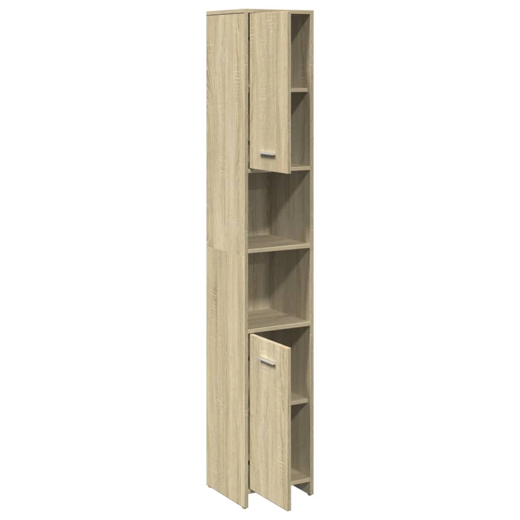 vidaXL Dulap de baie, stejar sonoma, 30x30x183,5 cm, PAL