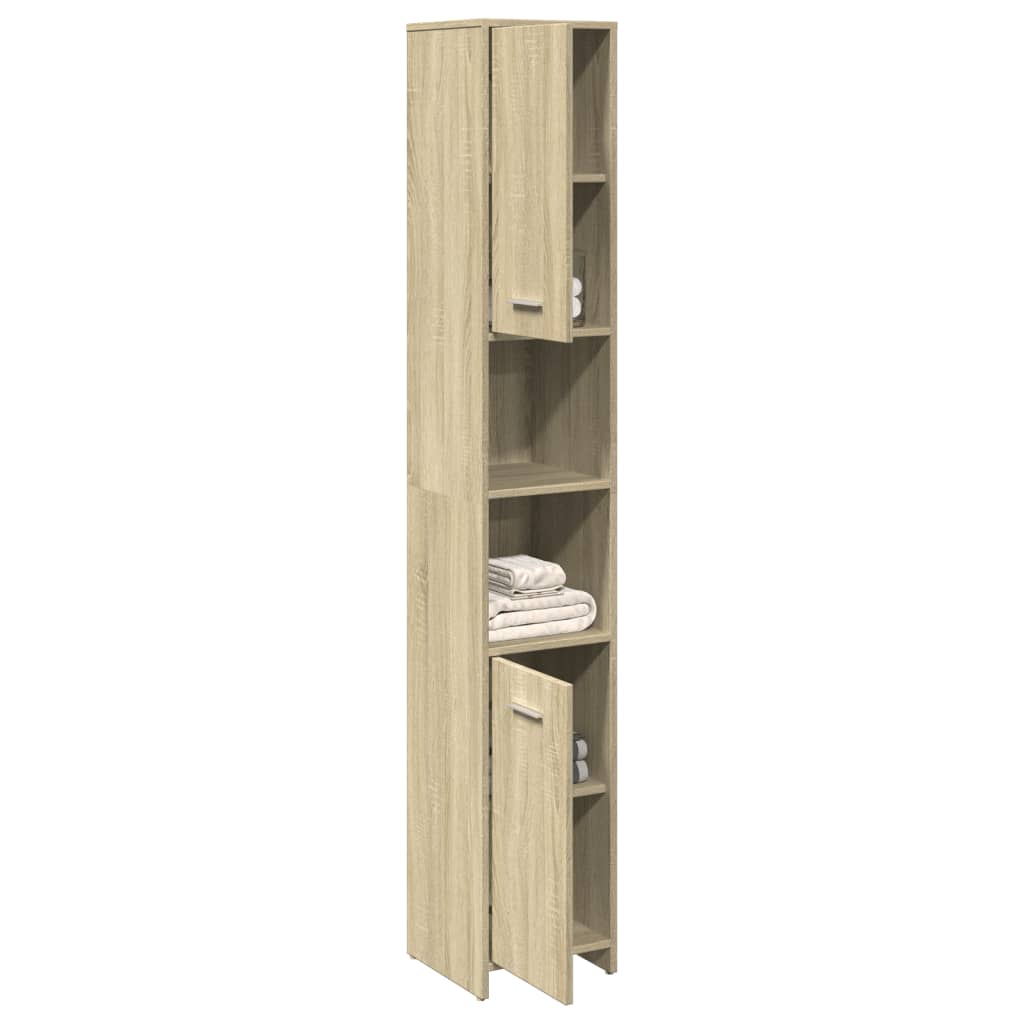 vidaXL Dulap de baie, stejar sonoma, 30x30x183,5 cm, PAL