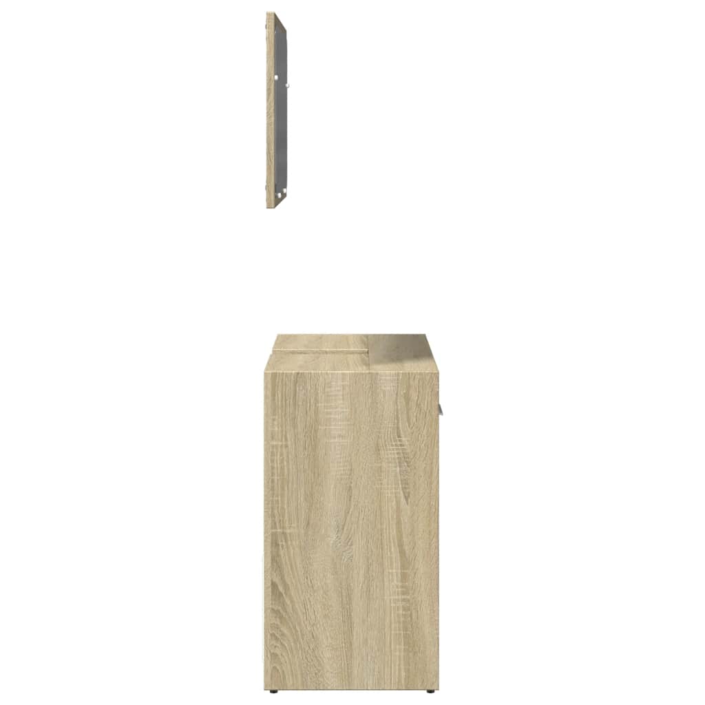 vidaXL Set mobilier de baie, 2 piese, stejar sonoma, lemn prelucrat vidaXL Set mobilier de baie, 2 piese, stejar sonoma, lemn prelucrat