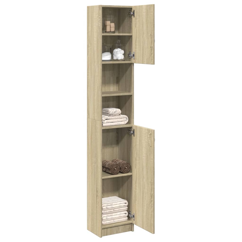 vidaXL Dulap de baie, stejar Sonoma, 32x25,5x190 cm, PAL vidaXL Dulap de baie, stejar Sonoma, 32x25,5x190 cm, PAL