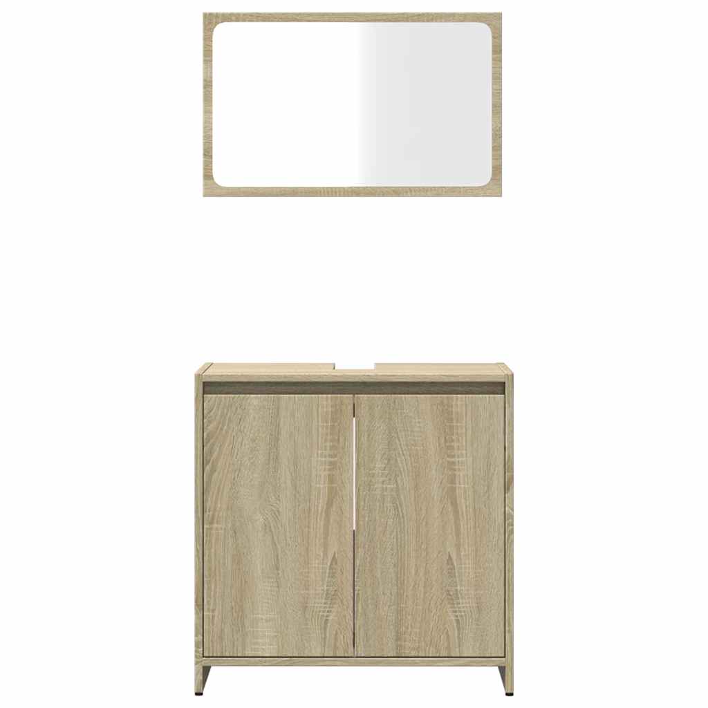 vidaXL Set mobilier de baie, 2 piese, stejar sonoma, lemn prelucrat vidaXL Set mobilier de baie, 2 piese, stejar sonoma, lemn prelucrat