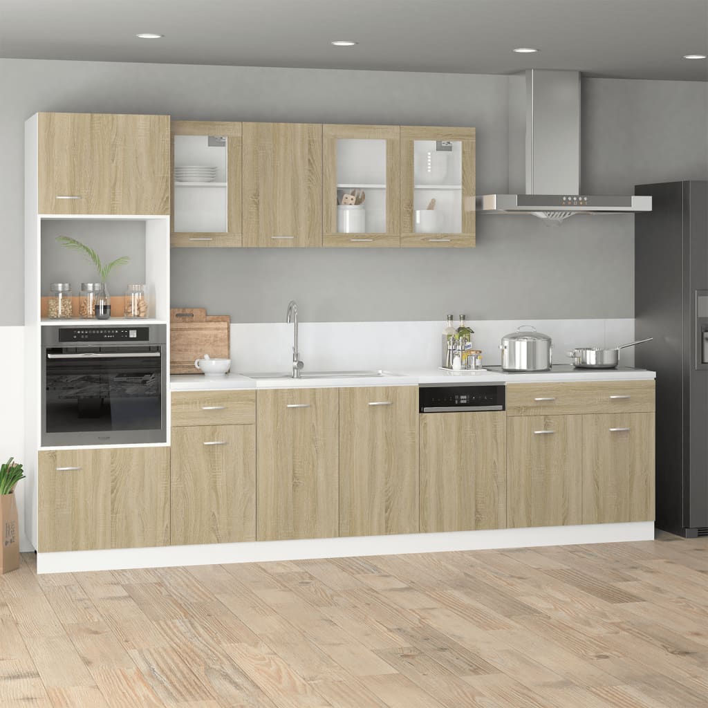 vidaXL Dulap cuptor microunde “Lyon”, stejar Sonoma, 60 x 57 x 207 cm vidaXL Dulap cuptor microunde “Lyon”, stejar Sonoma, 60 x 57 x 207 cm