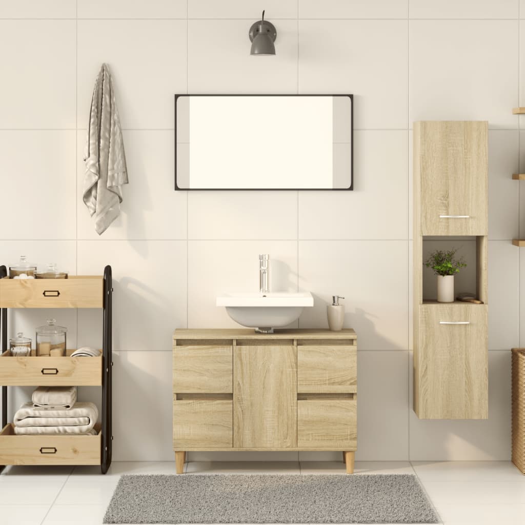 vidaXL Dulap de baie, stejar sonoma, 30x30x130 cm, lemn prelucrat vidaXL Dulap de baie, stejar sonoma, 30x30x130 cm, lemn prelucrat