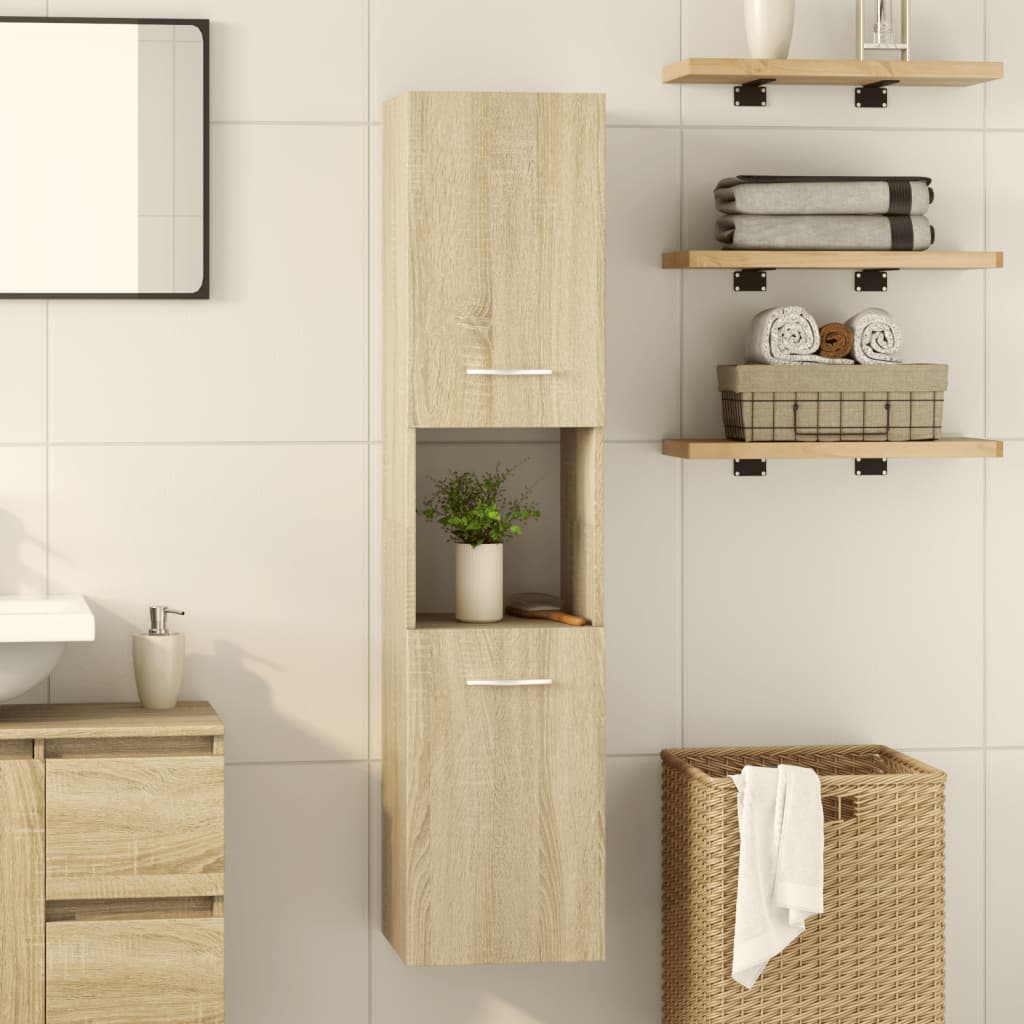 vidaXL Dulap de baie, stejar sonoma, 30x30x130 cm, lemn prelucrat vidaXL Dulap de baie, stejar sonoma, 30x30x130 cm, lemn prelucrat