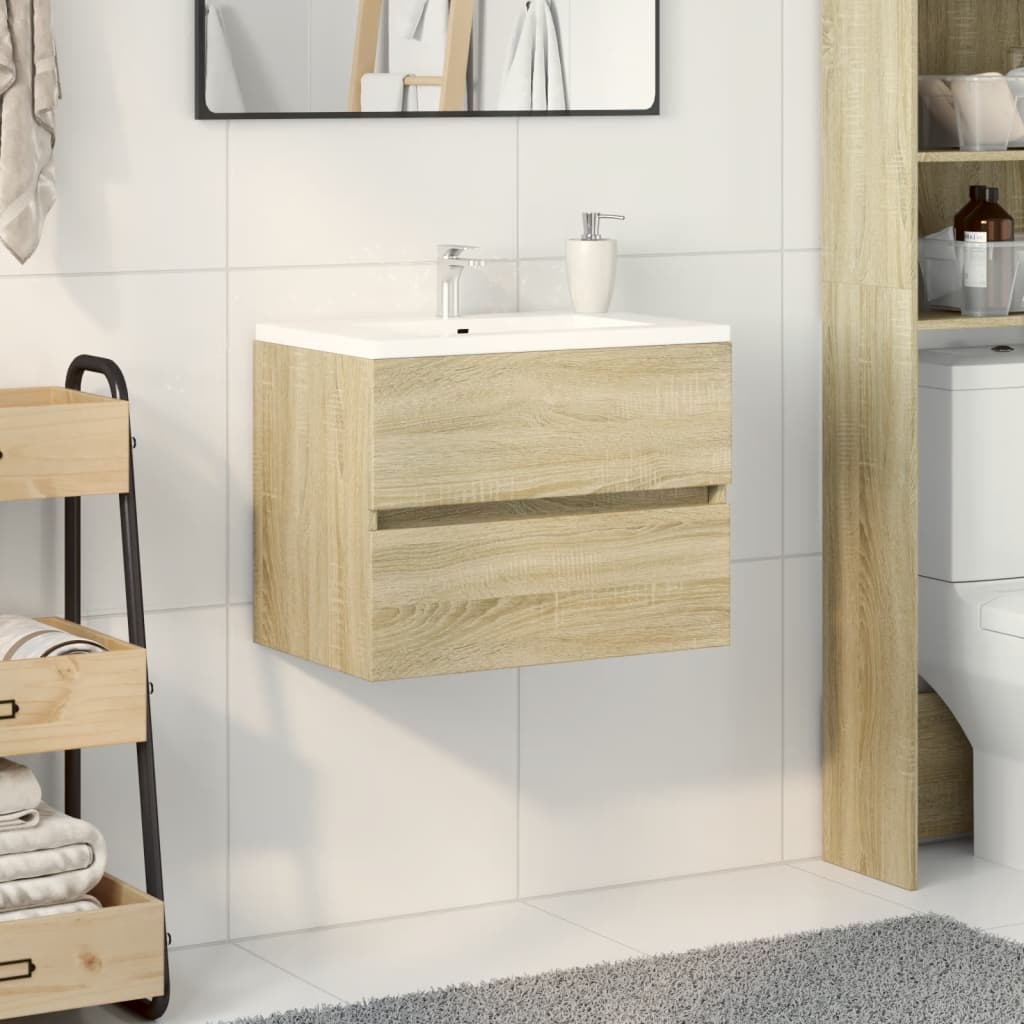 vidaXL Dulap de chiuvetă, stejar sonoma, 60 x 38,5 x 45 cm, PAL vidaXL Dulap de chiuvetă, stejar sonoma, 60 x 38,5 x 45 cm, PAL