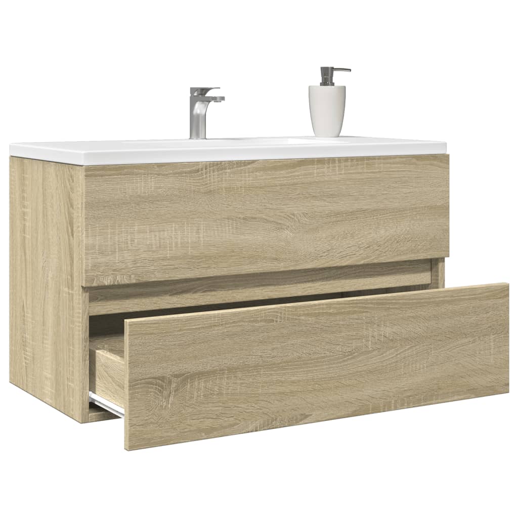 vidaXL Dulap de chiuvetă, stejar Sonoma, 80x38,5x45 cm, PAL vidaXL Dulap de chiuvetă, stejar Sonoma, 80x38,5x45 cm, PAL