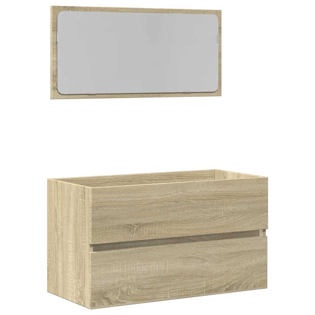 vidaXL Dulap de baie cu oglindă, stejar sonoma, 80x38,5x45 cm vidaXL Dulap de baie cu oglindă, stejar sonoma, 80x38,5x45 cm