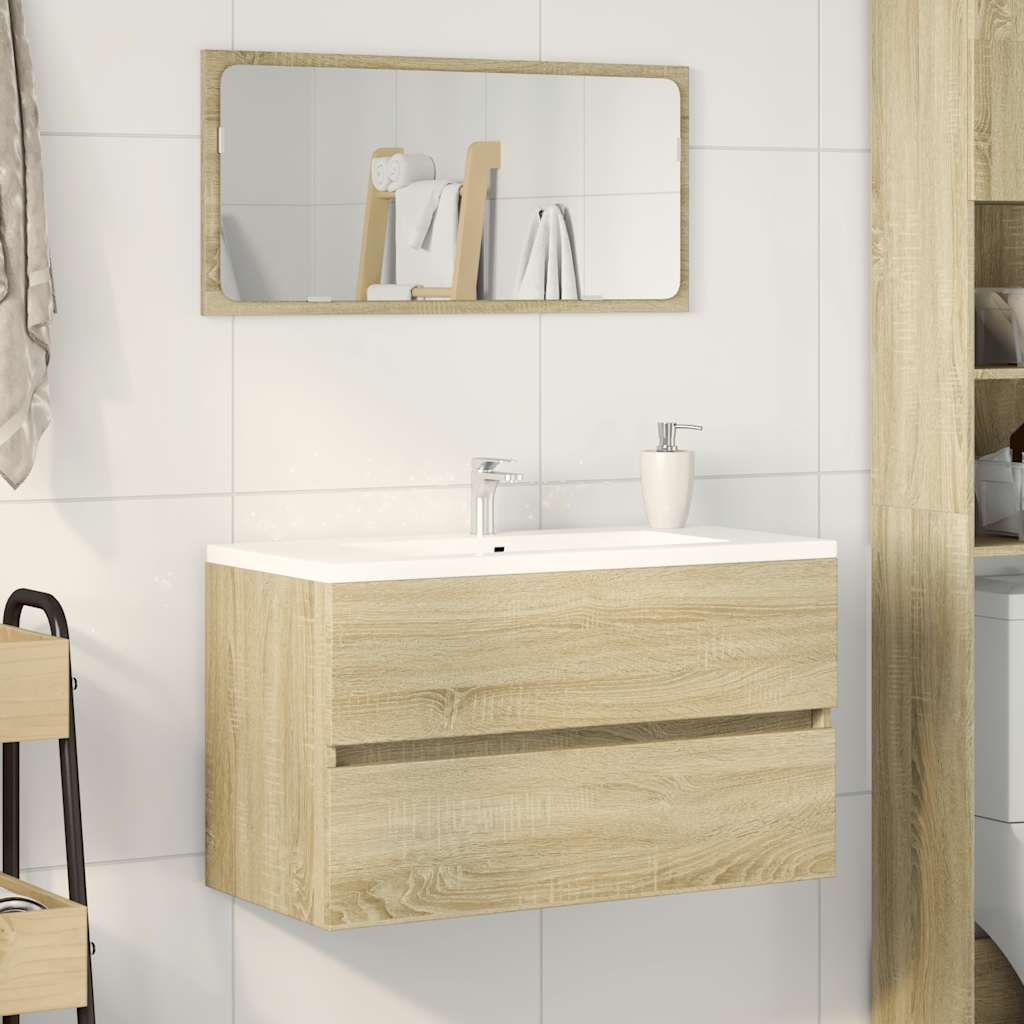 vidaXL Dulap de baie cu oglindă, stejar sonoma, 80x38,5x45 cm vidaXL Dulap de baie cu oglindă, stejar sonoma, 80x38,5x45 cm