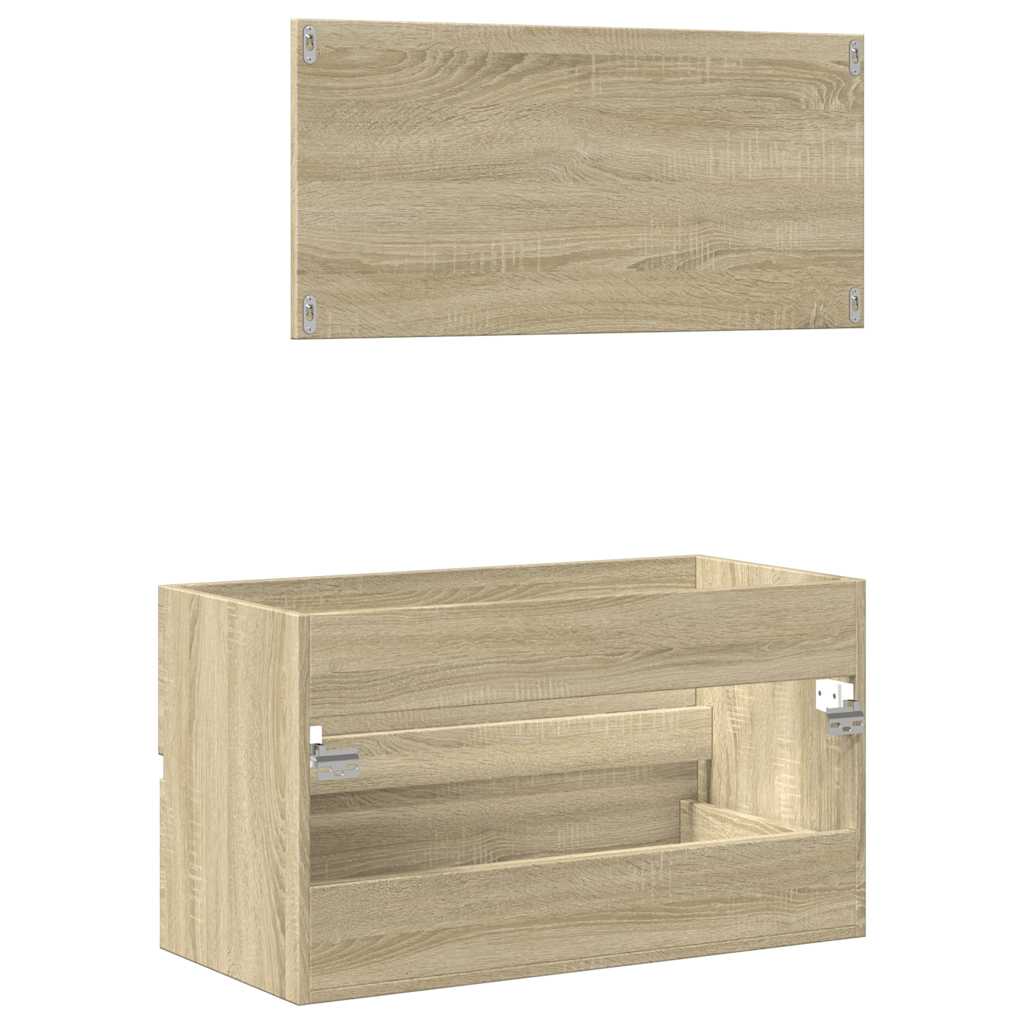 vidaXL Dulap de baie cu oglindă, stejar sonoma, 80x38,5x45 cm vidaXL Dulap de baie cu oglindă, stejar sonoma, 80x38,5x45 cm
