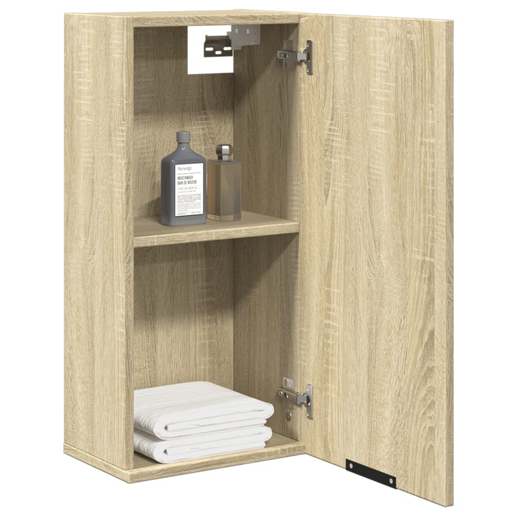 vidaXL Dulap de baie montat pe perete, stejar sonoma, 32x20x67 cm