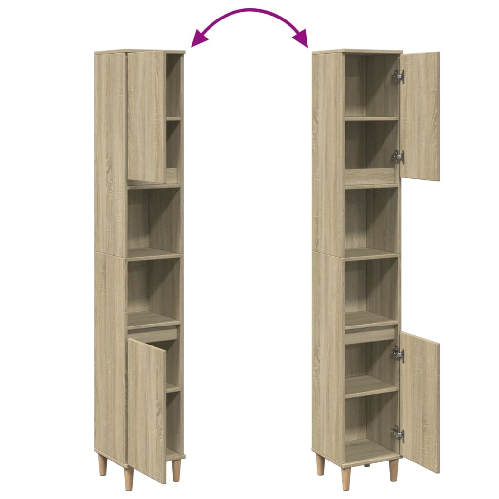 vidaXL Dulap de baie, stejar sonoma, 30x30x190 cm, lemn prelucrat vidaXL Dulap de baie, stejar sonoma, 30x30x190 cm, lemn prelucrat